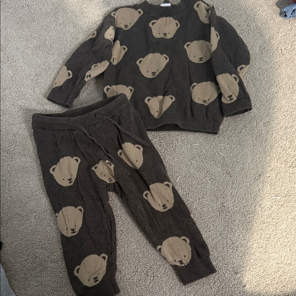 H&M Kids Matching Set - Brown Bear Print